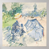 Eine Frau sitzt auf einer Bank | Berthe Morisot Poster (Vorne)