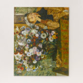 Eine Frau sitzt neben einer Vase von Blume Degas 1 Puzzle (Vertikal)