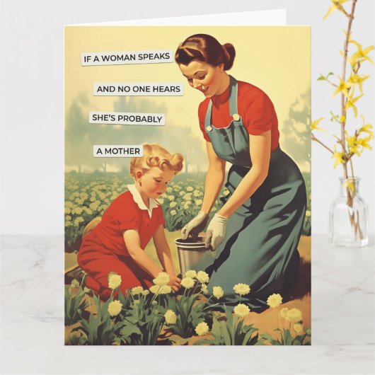 EINE FRAU SPRICHT KARTE (Gelbe Blume)