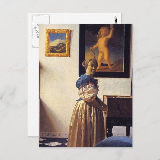 Eine Frau Stehend an der Jungfrau Postkarte (Vorne/Hinten)