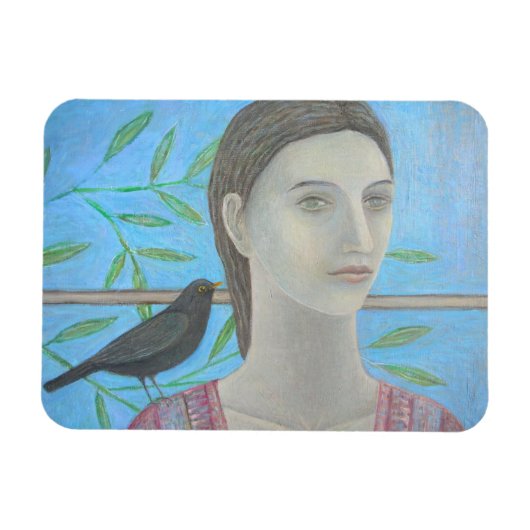 Eine Frau und ein Blackbird sind eine Magnet (Horizontal)