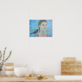 Eine Frau und ein Blackbird sind eine Poster (Küche)