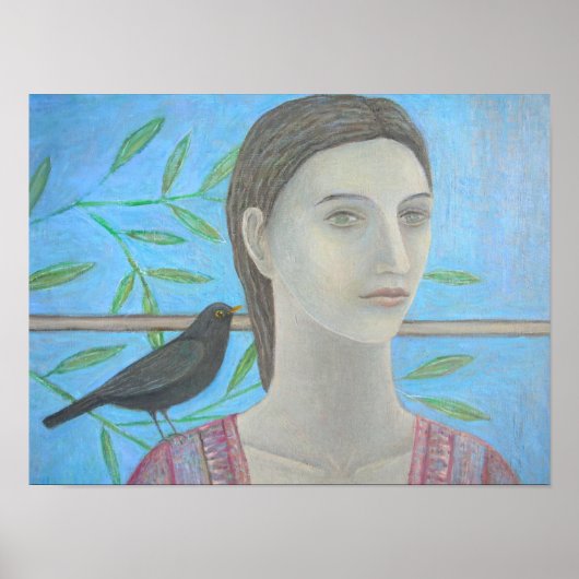 Eine Frau und ein Blackbird sind eine Poster (Vorne)