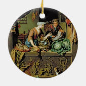 Eine Frau und ein Fisch-Hausierer, 1713 (Öl auf Keramikornament (Hinten)