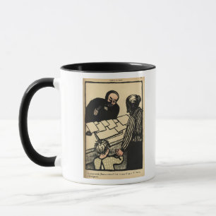Eine Frau und ein Kind überreichen ihre Sparungen Tasse