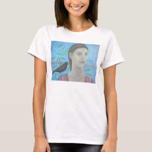 Eine Frau und eine Amsel sind eine T-Shirt