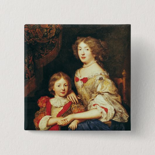 Eine Frau und ihr Sohn Button (Vorderseite)