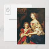 Eine Frau und ihr Sohn Postkarte (Vorne/Hinten)