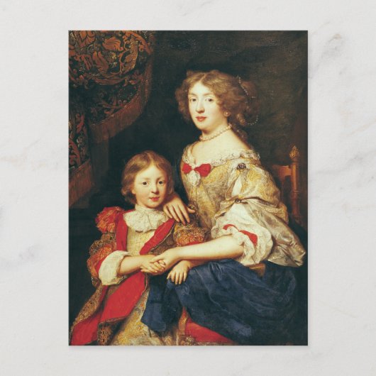 Eine Frau und ihr Sohn Postkarte (Vorderseite)