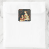 Eine Frau und ihr Sohn Quadratischer Aufkleber (Tasche)