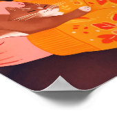 Eine Frau und ihre Katze Poster (Ecke)