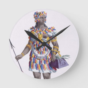 Eine Frau von Honduras, 1780 (farbiger Stich) Runde Wanduhr