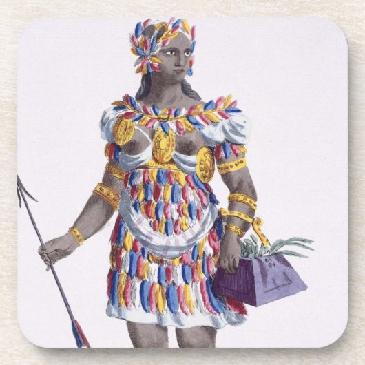 Eine Frau von Honduras, 1780 (farbiger Stich) Untersetzer (Vorderseite)