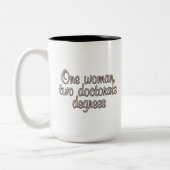 Eine Frau, zwei Doktoratgrad Zweifarbige Tasse (Links)
