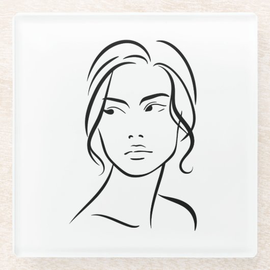 Eine Frauenfront Zeichne 4 Glasuntersetzer (Vorderseite)