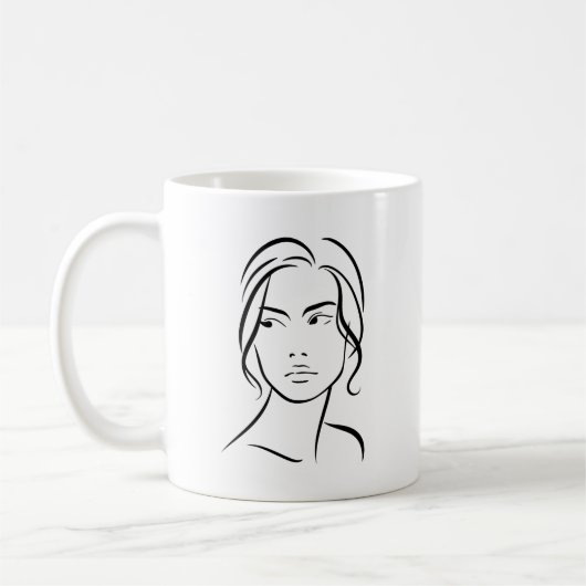 Eine Frauenfront Zeichne 4 Kaffeetasse (Links)