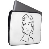 Eine Frauenfront Zeichne 4 Laptopschutzhülle (Vorne Rechts)