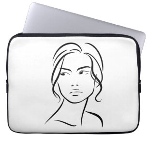 Eine Frauenfront Zeichne 4 Laptopschutzhülle