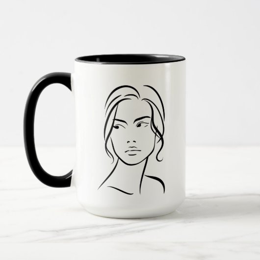 Eine Frauenfront Zeichne 4 Tasse (Links)