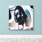 Eine Frauenstatue mit einem Hut Leinwanddruck (Insitu (Holzboden))