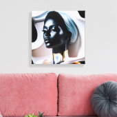 Eine Frauenstatue mit einem Hut Leinwanddruck (Insitu (Wohnzimmer))