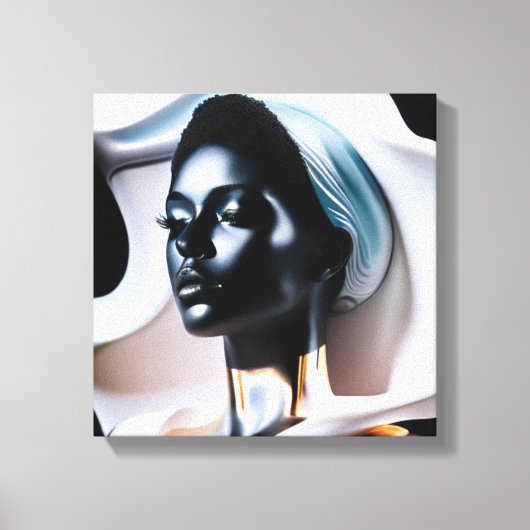 Eine Frauenstatue mit einem Hut Leinwanddruck (Vorderseite)