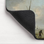 Eine Fregatte im ruhigen Wasser Mousepad (Ecke)