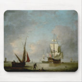 Eine Fregatte im ruhigen Wasser Mousepad (Vorne)