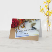 Eine freundliche, hallo geklappte Grußkarte Karte (Gelbe Blume)