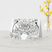 Eine freundliche Mahlzeit Karte (Gelbe Blume)