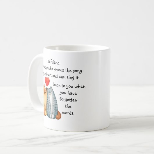 Eine Freundschaft Liebe Zitat Niedliche Katzen Tas Kaffeetasse (Vorderseite Links)