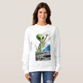 Eine freundschaftliche Alien schwindet Sweatshirt (Vorne ganz)
