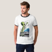 Eine freundschaftliche Alien schwindet T-Shirt (Vorne ganz)