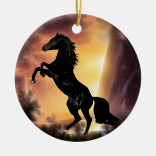 Eine friesische Stallionspferdeerrichtung Keramik Ornament