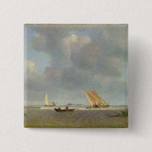 Eine frische Brise auf der Elbe, c.1830 Button (Vorderseite)