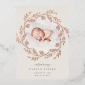 Eine frische Zweigstelle | Rose Gold Foil Geburtse Folieneinladung (Vorderseite)