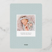 Eine frische Zweigstelle | Silver Foil Birth Ankün Folieneinladung (Rückseite)