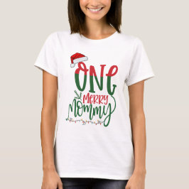 Eine frohe Mommy Familie passt Weihnachten T-Shirt