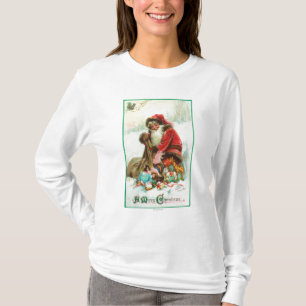 Eine frohe Weihnacht-Sankt-Verpackung spielt in T-Shirt