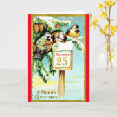 Eine frohe Weihnachten 25. Dezember Vintage Reprod Karte (Gelbe Blume)