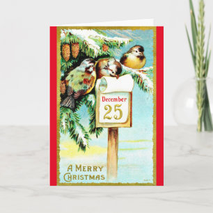 Eine frohe Weihnachten 25. Dezember Vintage Reprod Karte