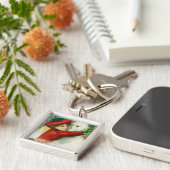 Eine frohe Weihnachten, die Schneemannszene umarmt Schlüsselanhänger (Seite)