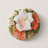Eine frohe Weihnachts-Blume Button (Vorderseite)
