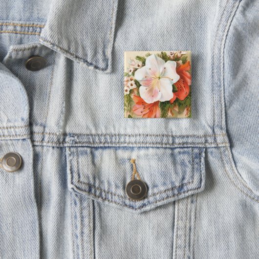 Eine frohe Weihnachts-Blume Button (Beispiel)