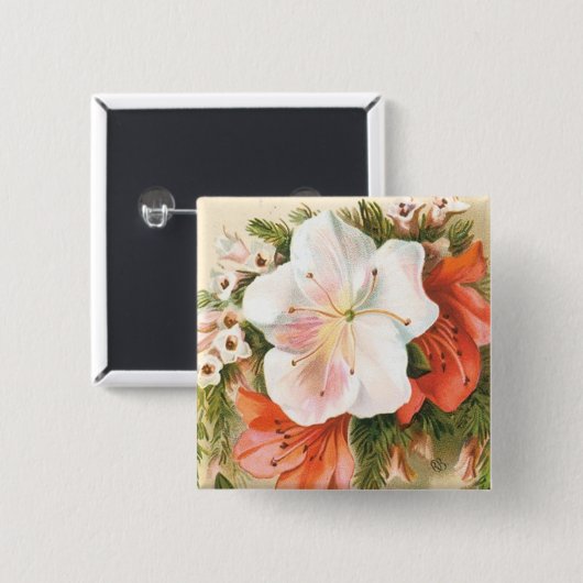 Eine frohe Weihnachts-Blume Button (Vorne & Hinten)