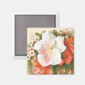 Eine frohe Weihnachts-Blume Magnet (Vorderseite/Rückseite)