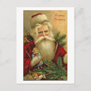 Eine frohe Weihnachts- und Puppenkarte Feiertagspostkarte