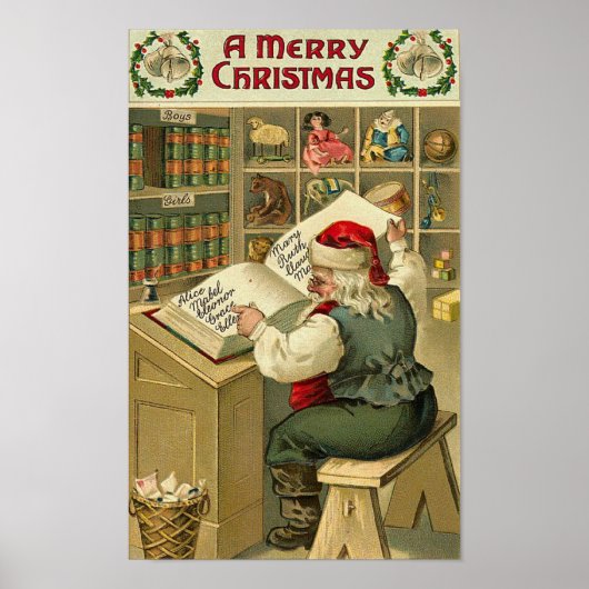 Eine frohe Weihnachts-Weihnachtskarte Poster (Vorne)