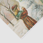 Eine frohe Weihnachtsfrau, ein Kind und ein Snowma Seidenpapier (Ausschnitt)