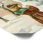 Eine frohe Weihnachtskunst Vintag Poster (Ecke)